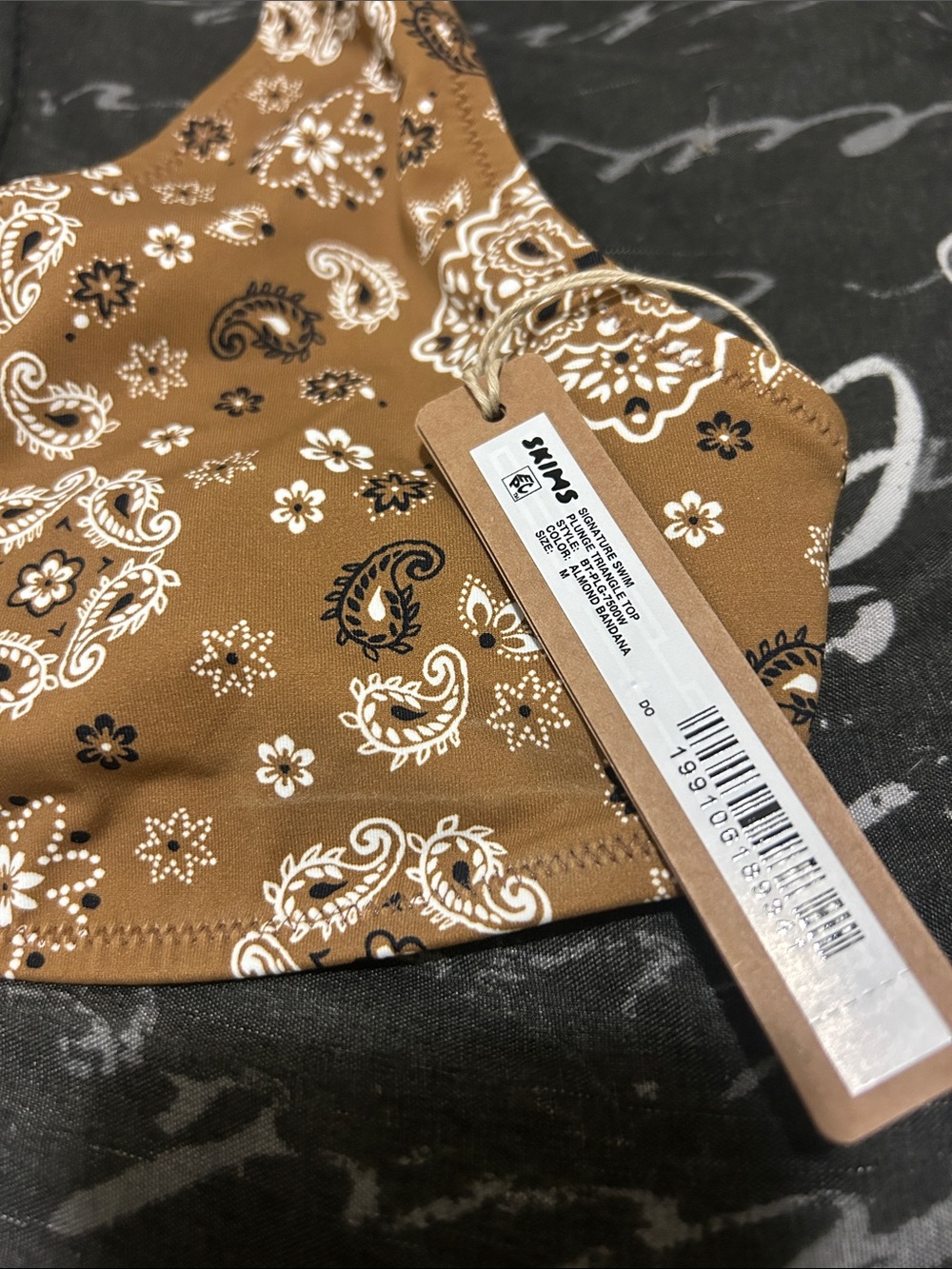 SKIMS Brown Paisley High-Cut Bikini Bottom - Picture 5 of 6